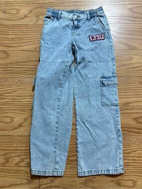 Limited Too Girls Cargo Denim Light Wash Jeans 10